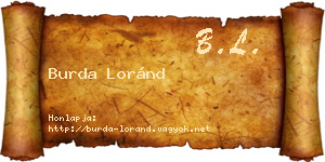 Burda Loránd névjegykártya